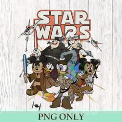 funny disney mickey mouse & friends squad png, star wars characters png, wdw star wars png, family birthday star wars