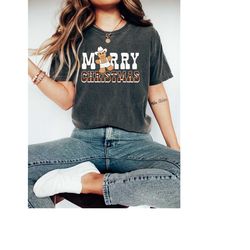 retro christmas comfort colors shirt, merry christmas western shirt, vintage santa christmas shirt, retro holiday shirt,
