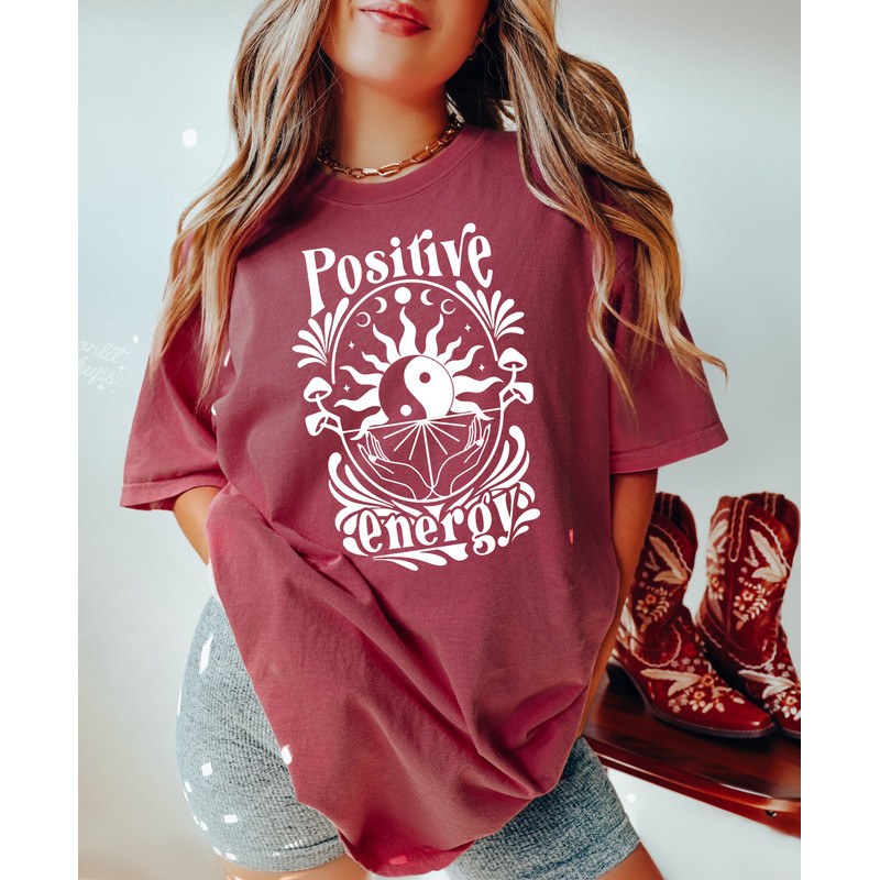 Comfort Colors Shirt, Positive Energy Shirt, Good Energy Shirt, Mental Health Shirt, Positive Vibes, Good Vibes Only, Aesthetic Shirt, Trend - 3.jpg