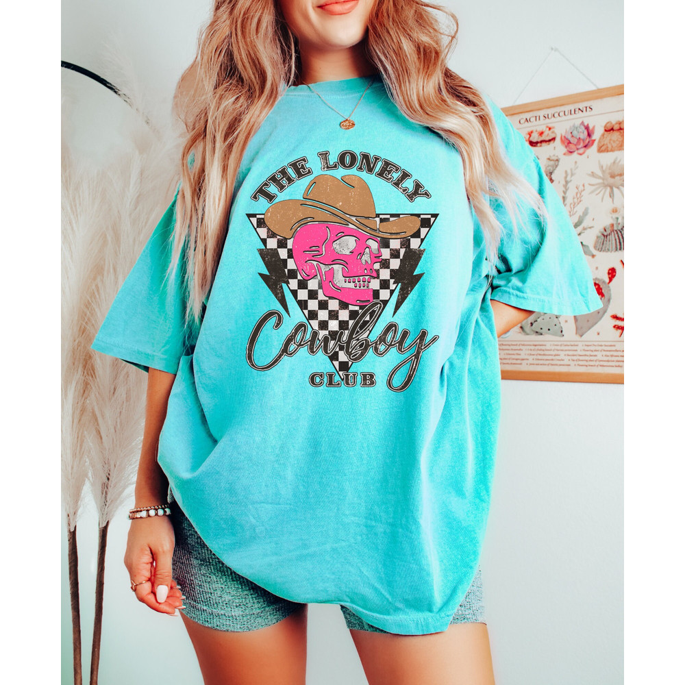 Comfort Colors Shirt, The Lonely Cowboy Club Shirt, Cowboy Shirt, Western Graphic Tee, Nashville Shirt, Cowgirl Shirt, Concert Shirt, Trendy - 7.jpg