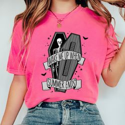comfort colors shirt, wake me up when summer ends, halloween