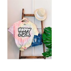 happy 420 day shirt, 420 shirt, stoner shirt, marijuana accessories, 420 gifts, funny 420 weed marijuana t-shirt, tie di