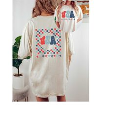 retro usa comfort colors shirt, 4th of july tee, retro funny fourth shirt, womens 4th of july shirt, america patriotic s