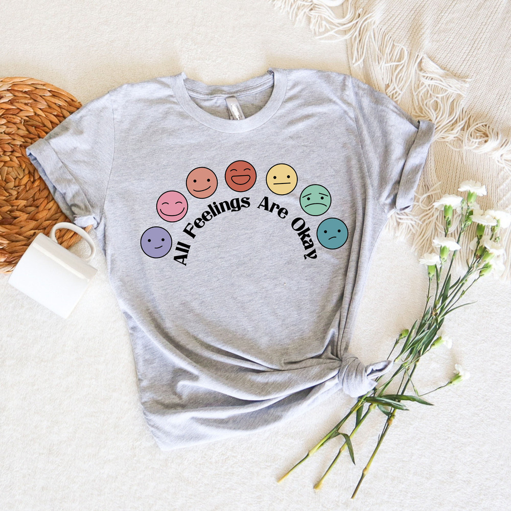 All Feelings Are Okay Shirt, Mental Health Awareness Womens Shirt, Love Yourself T-Shirt, Motivational Child TShirt, Inspirational Kids Tee - 3.jpg