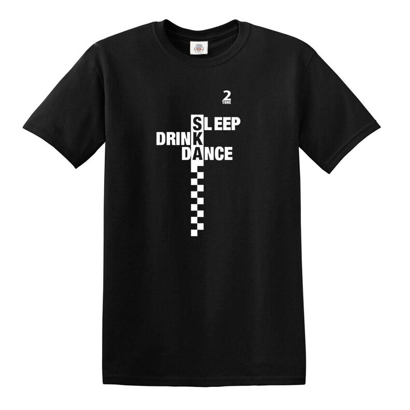Sleep Drink Dance Punk Skull Biker Glam Rock Band Irish Punk Stiff Rock Sham T-shirt Top Tee.jpg