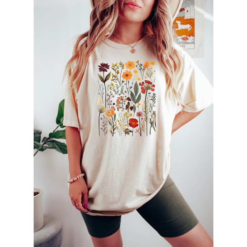 Botanical Shirt, Vintage T-shirt, Vintage Flower Shirt, Graphic Tshirt, Wildflower, Flower T shirt, Tee, Vintage Botanical, Botanical Print - 1.jpg