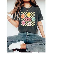 happy easter eggs comfort colors shirt, hunting crew shirt, hunting truck easter shirt, happy easter, cute bunny's on th