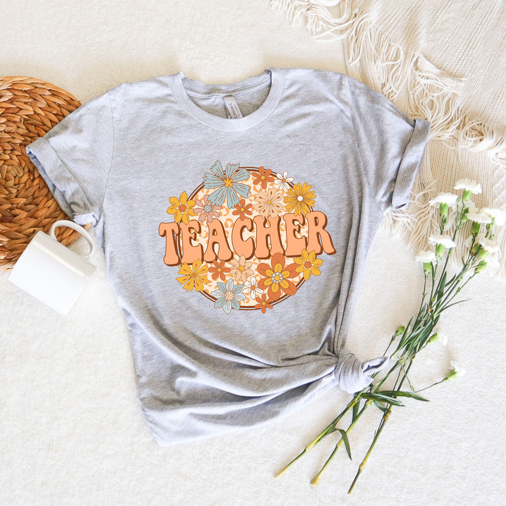 Floral Teacher Shirt, Teacher Appreciation Tee, Unisex Custom Teacher Shirt, Teacher Gift, Retro Comfort Teacher Shirt, Back To School Shirt - 3.jpg