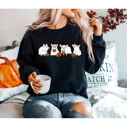 halloween sweatshirt, ghost pigs sweatshirt, cute pig, fall shirt for women, pigs lover gift, halloween animals, ghost s