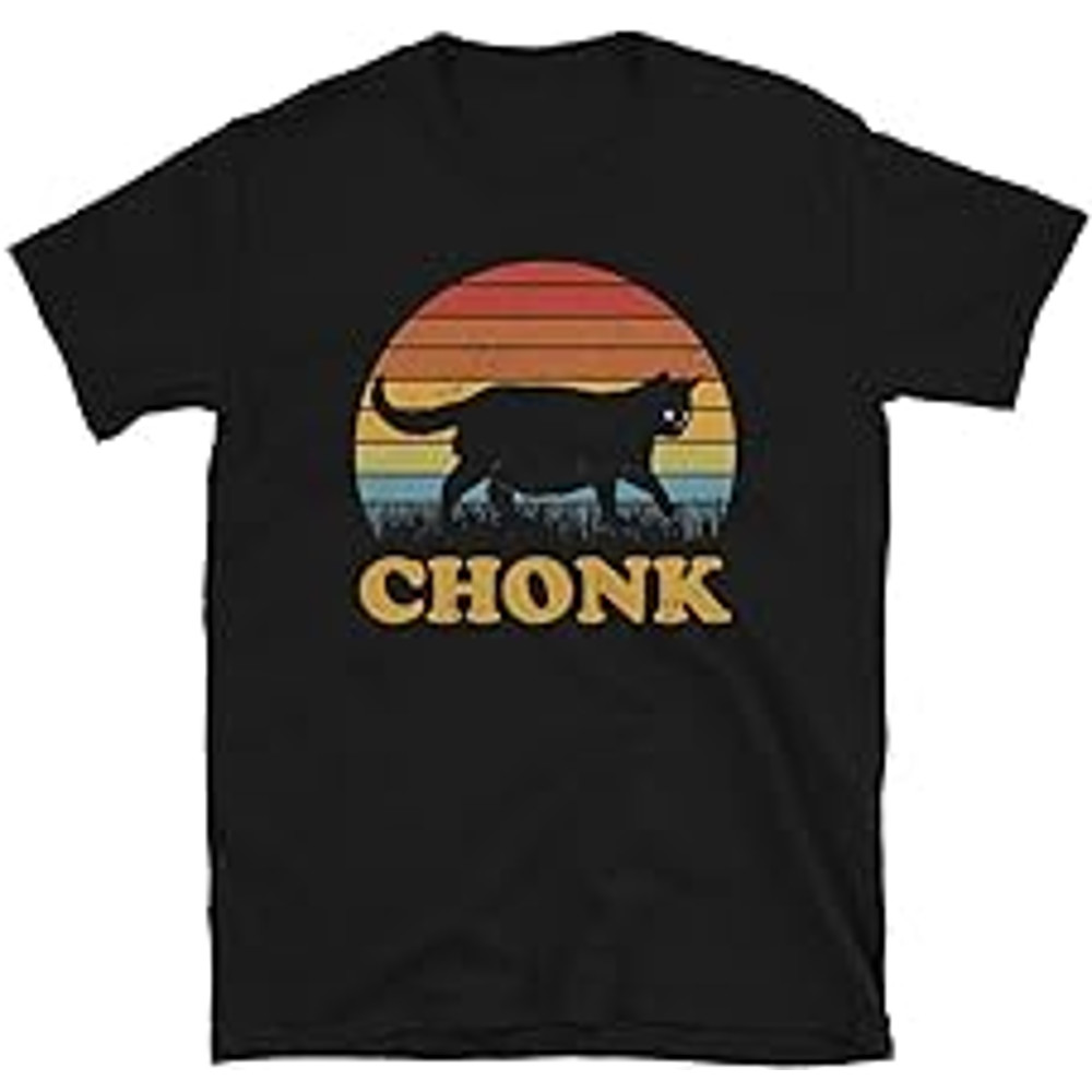 Fat Cat Chonk cat Retro Vintage Sunset T-Shirt.jpg