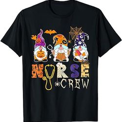 funny gnomies nurse crew halloween costumes t-shirt