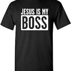jesus is my boss religious god prayer funny t shirt