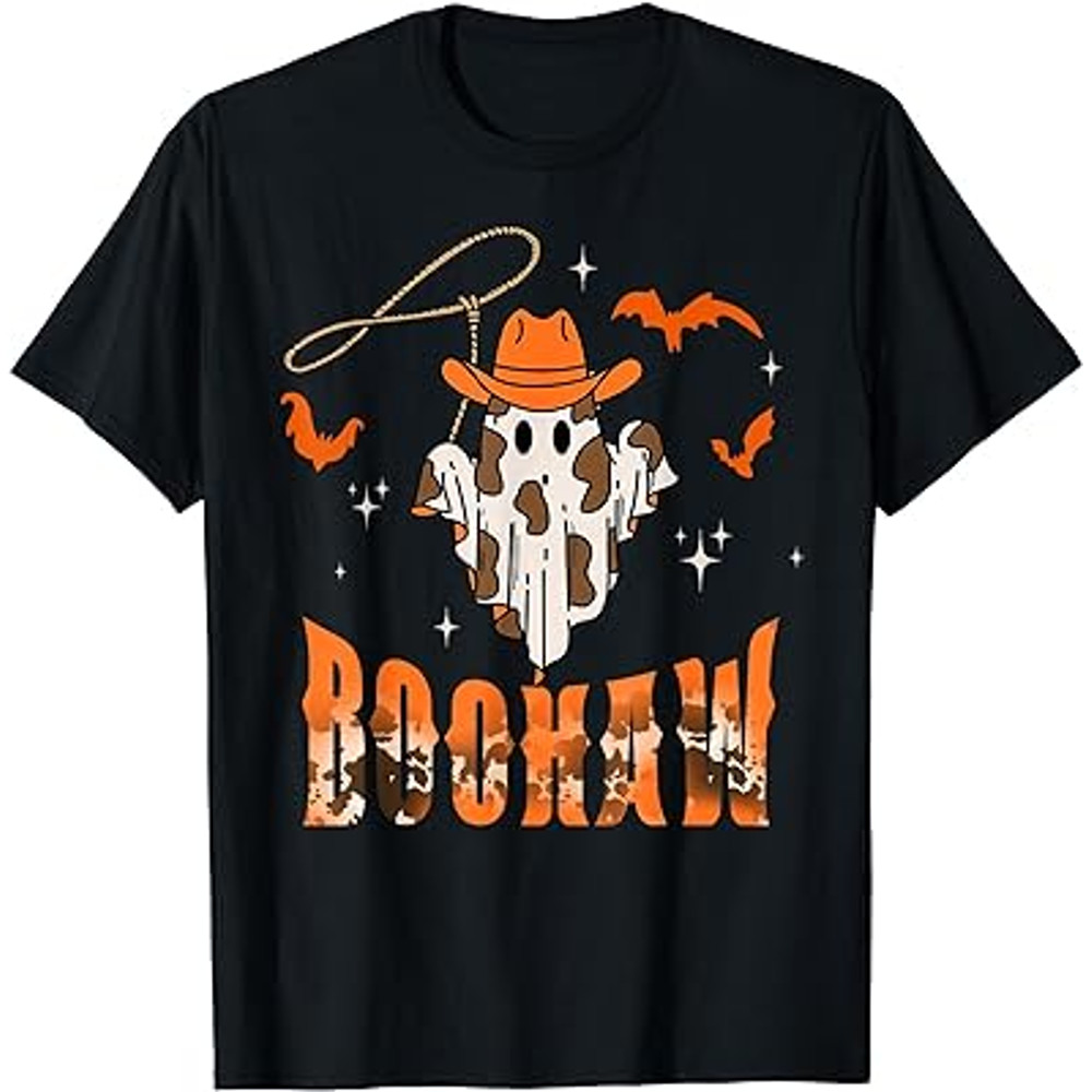 Western Cowboy Ghost Retro Boohaw Halloween T-Shirt.jpg