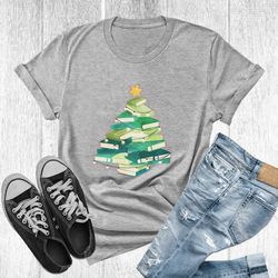 Christmas Tree Book shirt, Christmas T-shirt, Book Club Gift, Holiday shirt, Christmas Shirt, Holiday Gift for Book Love
