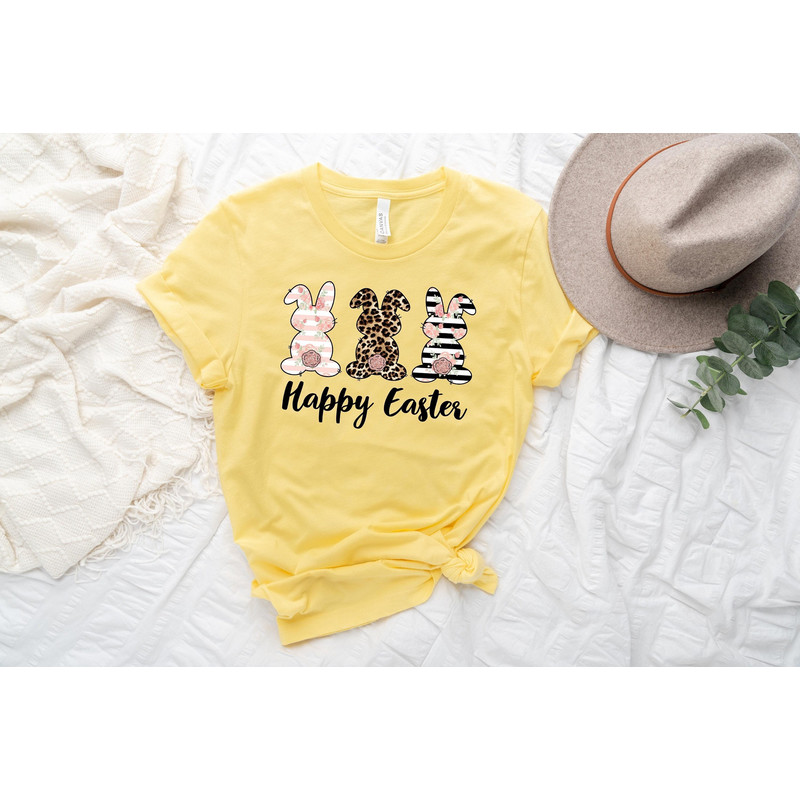 Happy Easter Shirt, Happy Easter Bunnies Shirt, Bunny Shirt, Leopard Bunny Shirt, Easter Matching Tee, Cute Easter Shirt, Easter shirt - 1.jpg