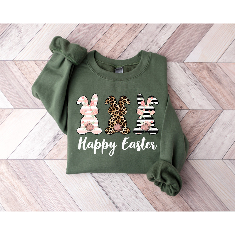 Happy Easter Shirt, Happy Easter Bunnies Shirt, Bunny Shirt, Leopard Bunny Shirt, Easter Matching Tee, Cute Easter Shirt, Easter shirt - 2.jpg