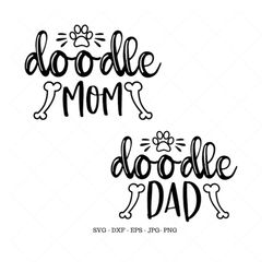 doodle mom, doodle dad, dog ornament, dog clipart, gift for dog lover, goldendoodle
