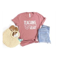 Teaching Is A Work Of Heart Shirt, Back To School, Kindergarten Teacher, Teacher Shirt, Funny Teacher Shirt, Teacher Gif