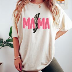 leopard print lightning bolt mama shirt, mothers day s