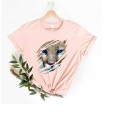 cougar shirt, school spirit team, cougar panther claw marks, tear, torn, ripped, school mascot shirt school sports go