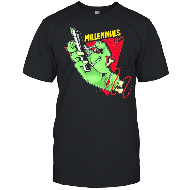 Millennials zombie hand shirt.jpg