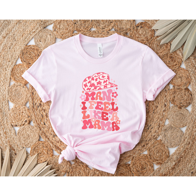 Man I Feel Like a Mama Western Graphic Tee, Baby Reveal Mama Shirt, Western Mama Retro Shirt, Baby Announcement Shirt for Mom, Mom Shirt - 3.jpg