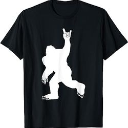 rock on bigfoot for rock and roll sasquatch believer t-shir