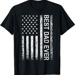 best dad ever us american flag gift for father's day t-shirt