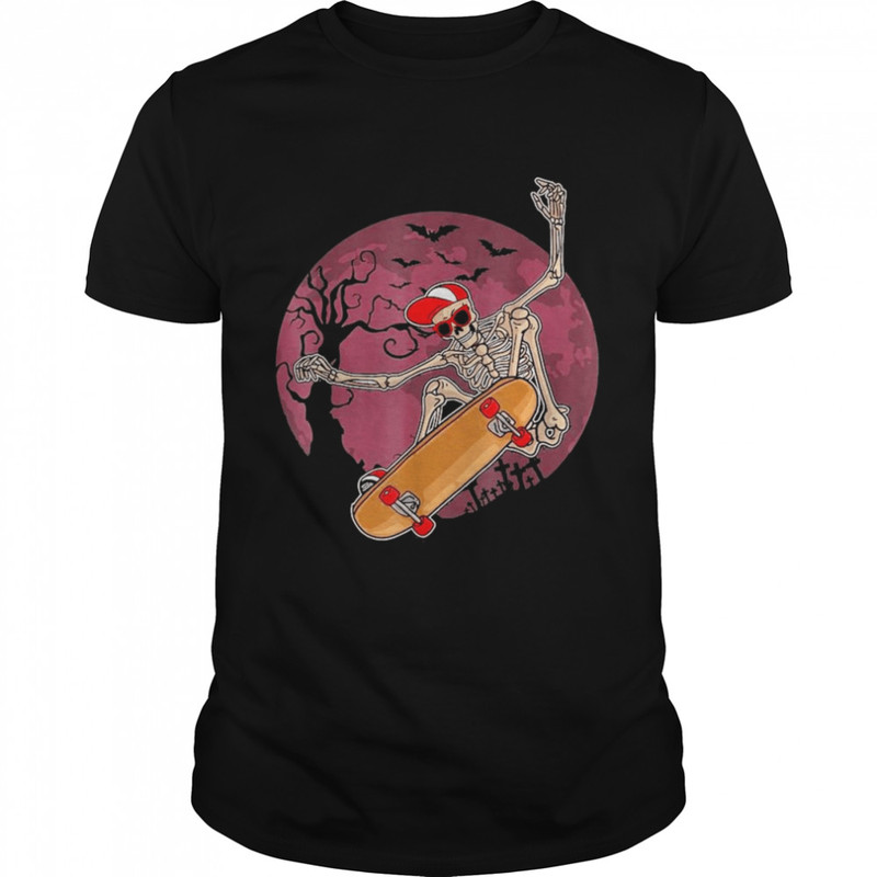 Skeleton Skater Skateboard Halloween Shirt.jpg