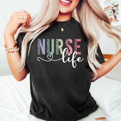 nurse life shirt, leopard nurse shirt, nurse gift, gif
