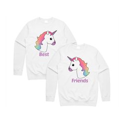 unicorn best friends matching jumper sweater sweatshirt set babes bff's squad funny gift