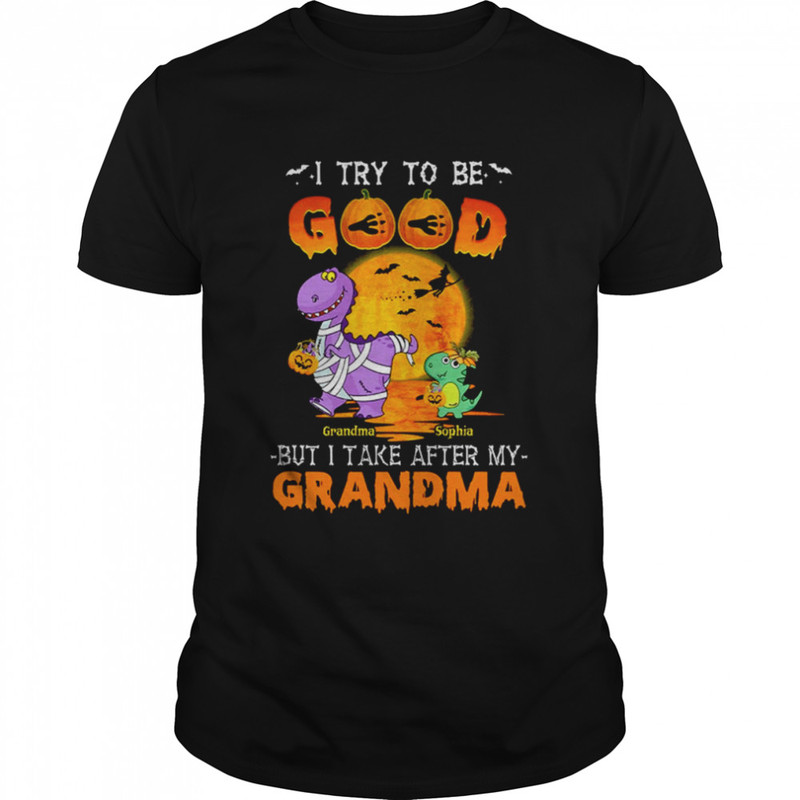 I Try To Be Good But I Take After Halloween Kid T Shirt.jpg