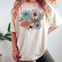 pressed flowers tshirt,boho wildflowers cottagecore sh