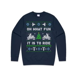 motorbike oh what fun it is to ride jumper sweater sweatshirt christmas biking biker motorcycle xmas