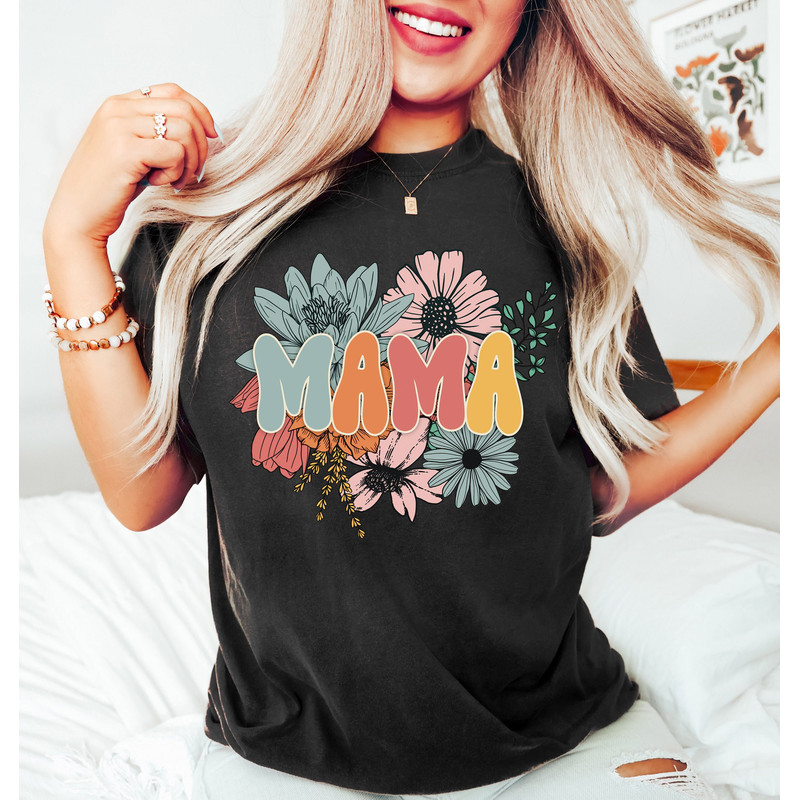 Retro Floral Mama T-shirt, Shirt for Mom for Mother's Day, Mama T-Shirt, Mom Shirt for Mom for Mother's Day, Mama T-shirt, Mothers Day Gift - 1.jpg