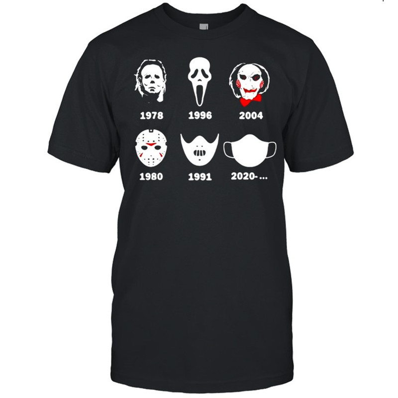 A History Of Horror Masks Halloween Horror Characters T-shirt.jpg