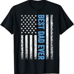 father's day best dad ever with us american flag t-shirt black