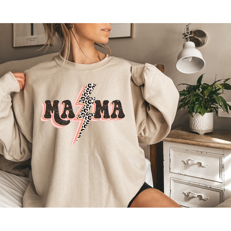 Retro Mama Lighting, Vintage Inspired Tee Shirt, Garment Dyed, Boho, Women, Leopard Shirt, Western Graphic Tee, Retro Shirt, Mama Shirt - 4.jpg