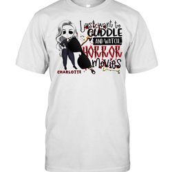 i just want to cuddle and watch horror movies halloween t-shirt