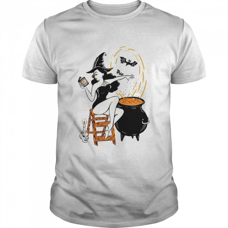 Halloween Witch Pin Up Vintage Retro Super Cool Best Gift Top shirt.jpg