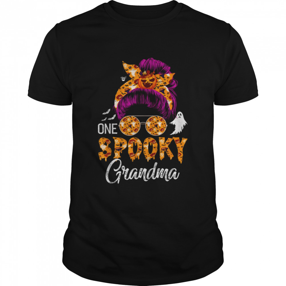 Messy Bun Mom Monster Bleached One Spooky Grandma Halloween T-Shirt.jpg