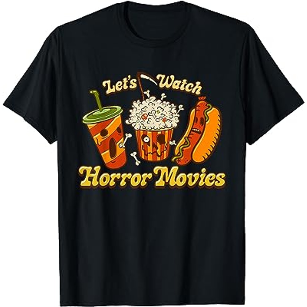 Lets Watch Horror Movies Halloween Funny Ghost Skeleton T-Shirt.jpg