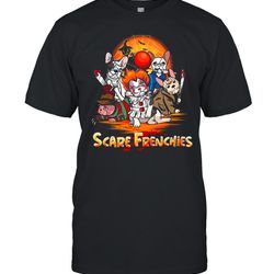 french bulldog cosplay horror characters scare frenchies halloween shirt