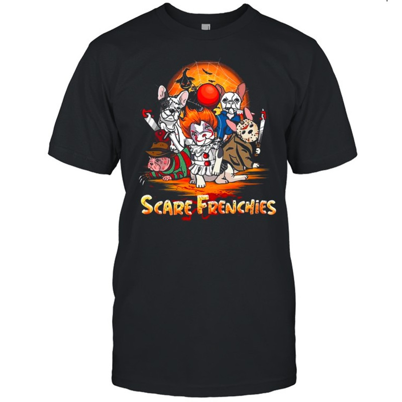 French Bulldog Cosplay Horror Characters Scare Frenchies Halloween shirt.jpg