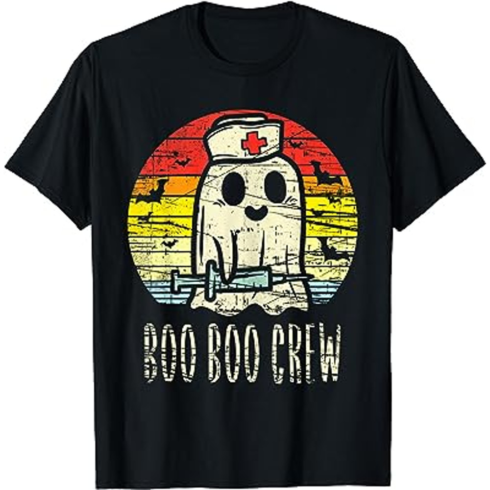 boo boo crew ghost nurse retro halloween 2021 nursing rn T-Shirt.jpg