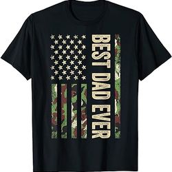 father's day best dad ever with us american flag t-shirt black t