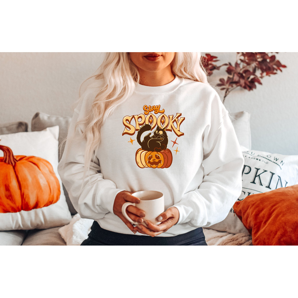 Stay Spooky Sweatshirt, Halloween Sweatshirt, Spooky Season Shirt, Ghost Halloween, Halloween Gift shirt, Womens Halloween Sweatshirt - 2.jpg