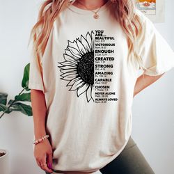 Sunflower Shirt, Christian Shirt, Thankful Grateful Bl
