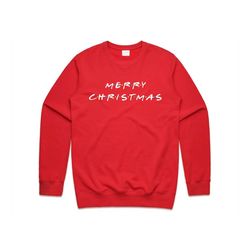 merry christmas jumper sweater sweatshirt friends tv show ross chandler joey phoebe rachel monica funny vintage retro 90