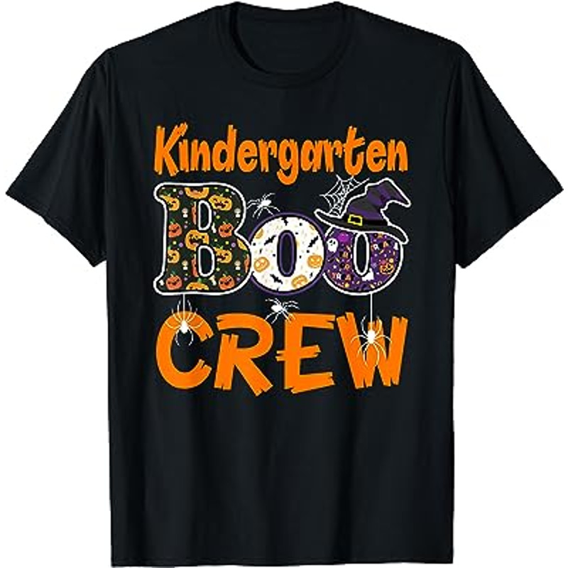 Kindergarten Boo Crew Teachers Students Halloween Costume T-Shirt.jpg